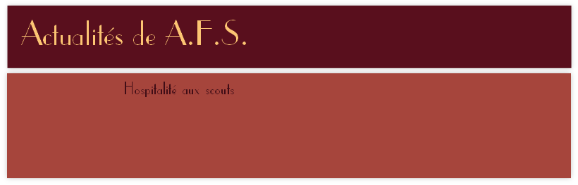 Hospitalité aux scouts